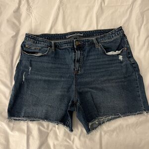 Plus Denim Boyfriend Shorts Women Stretch Size 22W‎ Distressed Universal Threads